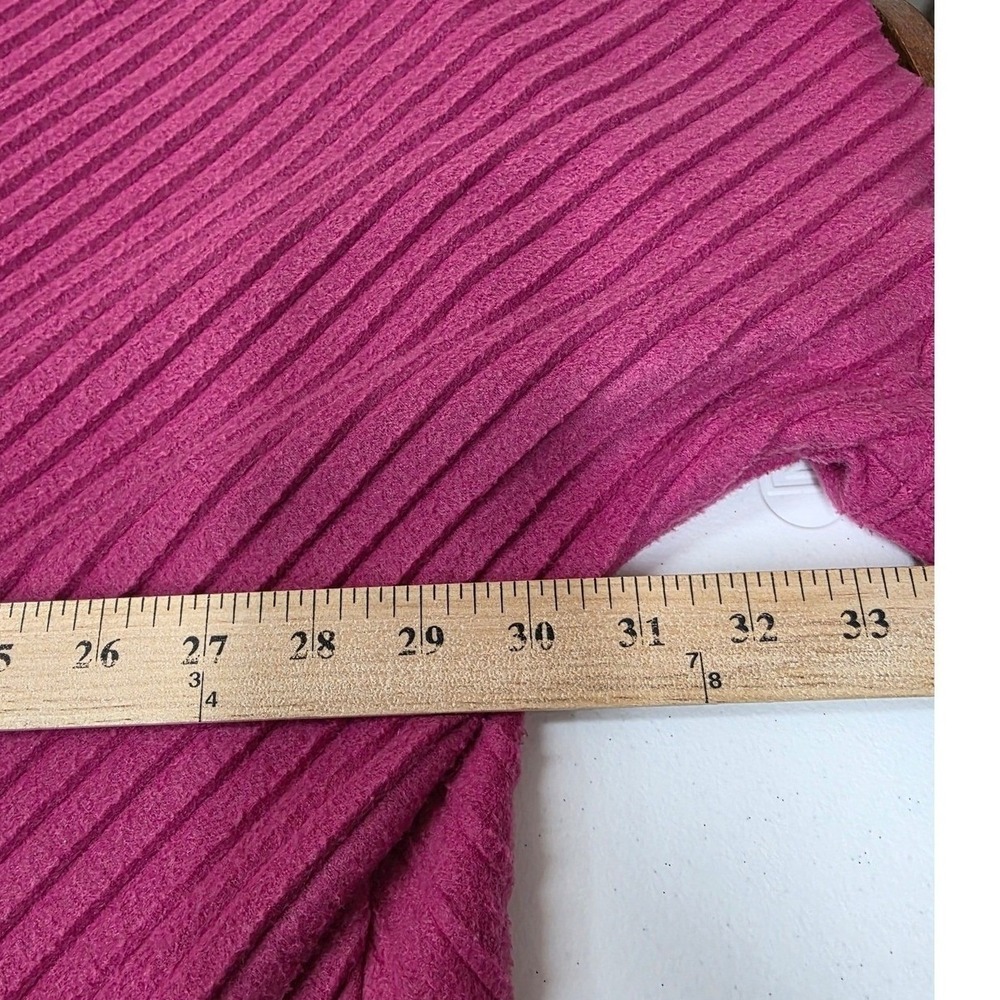 Blair Womens XL Magenta Pink Ribbed Cowl Neck Poncho Sweater Dolman Sleeve - Picture 5 of 7